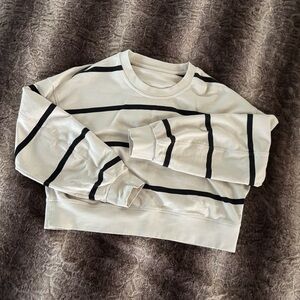 Lululemon Perfectly Oversized Cropped Crew Stripe* size 8